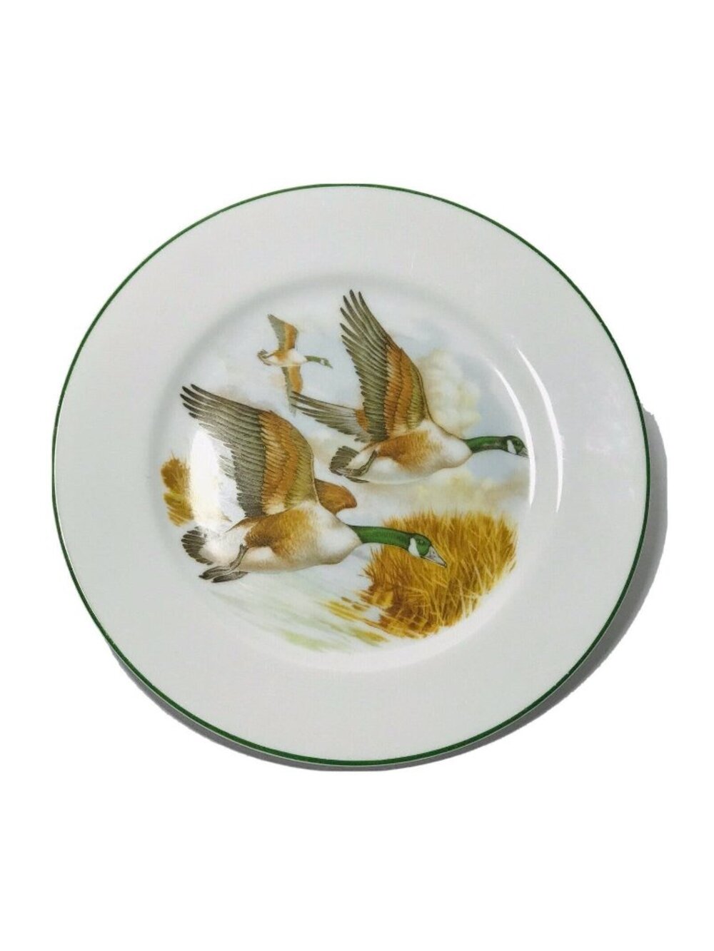 Thomas B Swain Littleton Co Flying Ducks collectible Dessert Plate Nature 7.75"